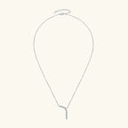 Y Lariat Necklace 925 Sterling Silver 3mm Round Moissanite Necklace