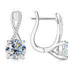 Anziw D2.0CT Moissanite Drop Huggie Earrings 925 Silver
