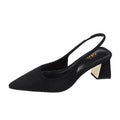 Black Sandals Women Summer New Fashion Women's Sandals Pointed Pumps Women Shoes Office Dress Shoes Sexy Square Heel High Shoes - Imbasat