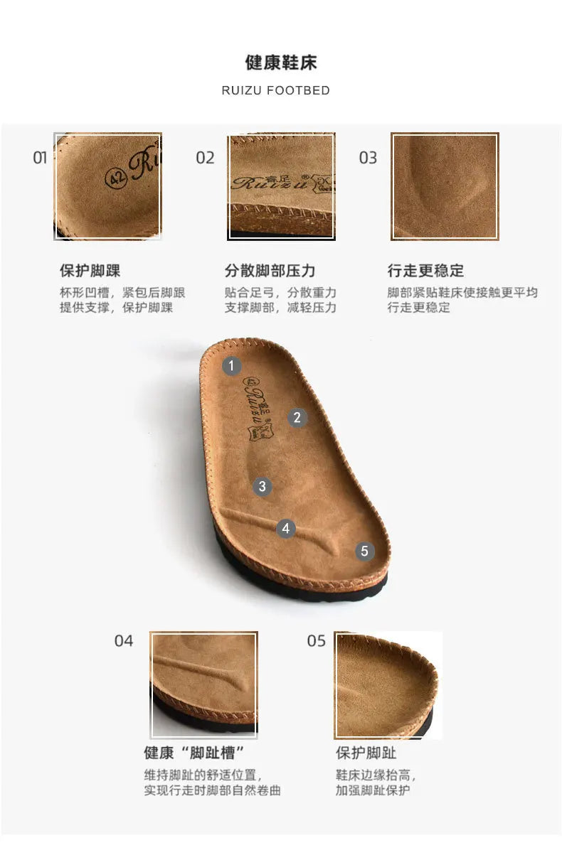 Men's Summer Flat Cork Slipper Softwood Beach Casual Nubuck Slides Mule Clogs Sandals Platform Shoes Ladies Footwear 2025