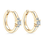 Moissanite Mini Hoops Earrings 925 Sterling Silver