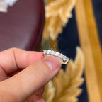 3mm 7 Stones D Color Moissanite Eternity Bands Simply Stackable Silver Sterling