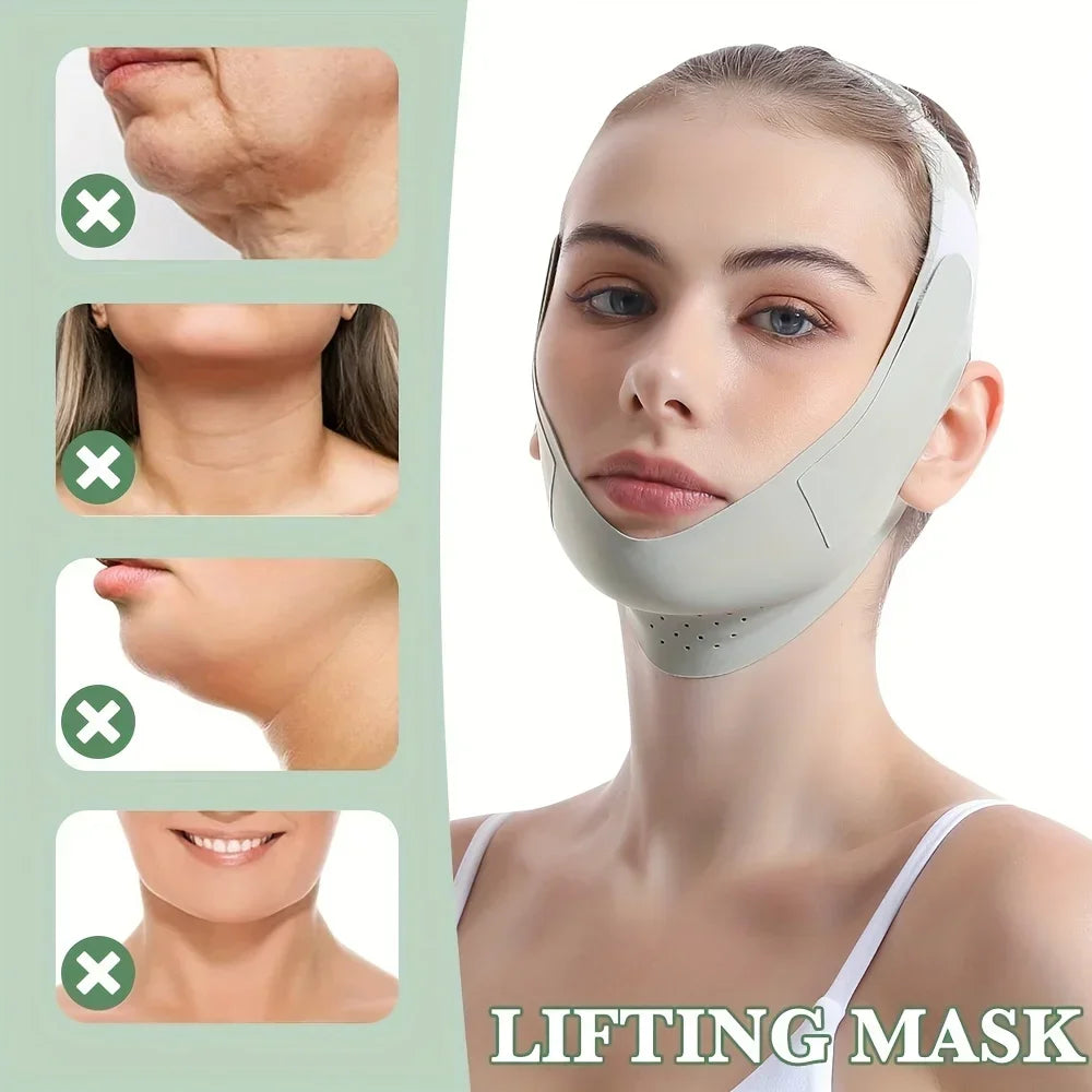 Reusable Face Slimming Bandage V Line Chin Cheek Lift Up Belt Facial Massage Strap Face