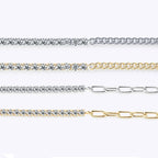 18k Gold Plated Half Tennis Bracelet 2mm 3mm Moissanite Cuban Bracelet