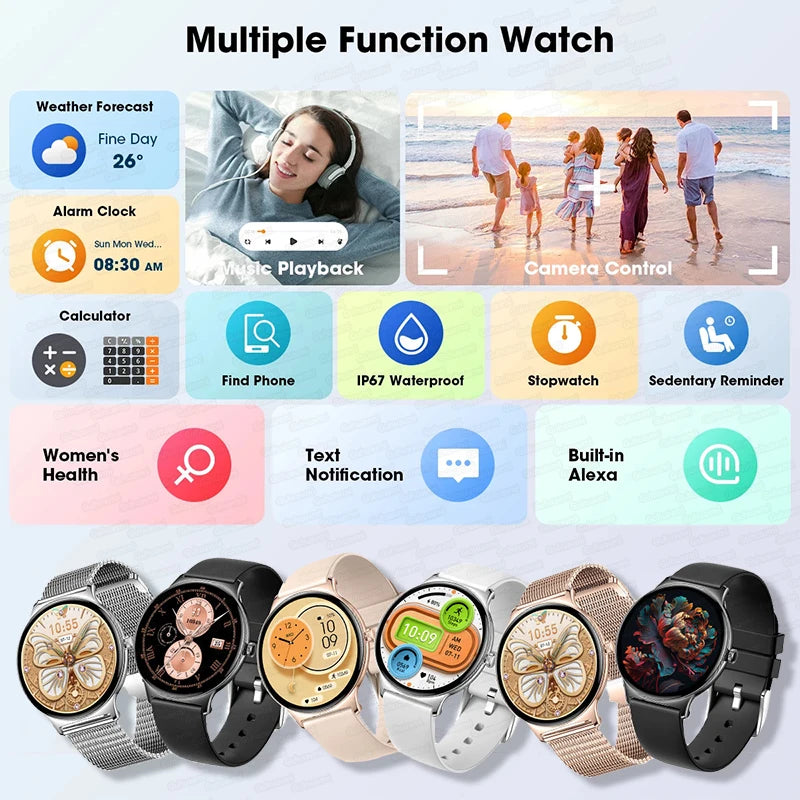 For Huawei Ultra Thin Smart Watch Women 1.43" AMOLED 466*466 HD Pixel Display Always Show Time Call Reminder Smartwatch Ladies