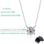 Smyoue White Gold Plated 1-10CT Moissanite Necklace
