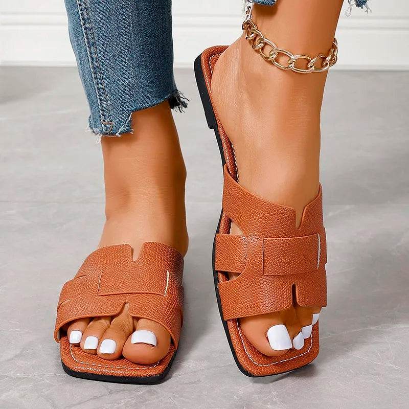 Summer Women Slippers Fashion Beach Flats Shoes 2024 New Casual Sandals Dress Walking Flip Flops Open Toe Slides Mujer Zapatos - Imbasat