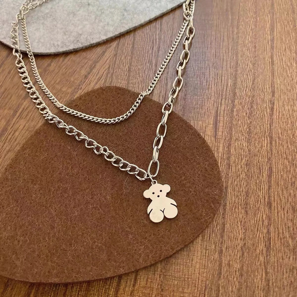 Vintage Zircon Flower Pearl Necklace