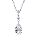 2ct Pear Cut Moissanite Waterdrop 925 Silver Adjustable Chain Necklaces