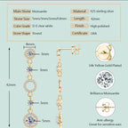Anziw 2024 Long Stud Earrings Real 925 Silver 2CTW. Round Moissanite Dangle Earrings
