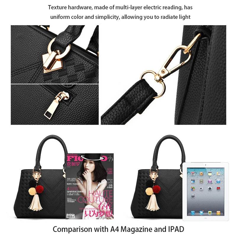 Classic Women Genuine Leather Bags High Quality Vintage Messenger Bags Luxury Women Tote Handbags for Ladies Shopper Female Bag - Imbasat