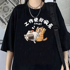 Cat Printed T-Shirt Casual Short Sleeve