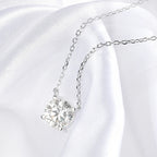 Smyoue White Gold Plated 1-10CT Moissanite Necklace