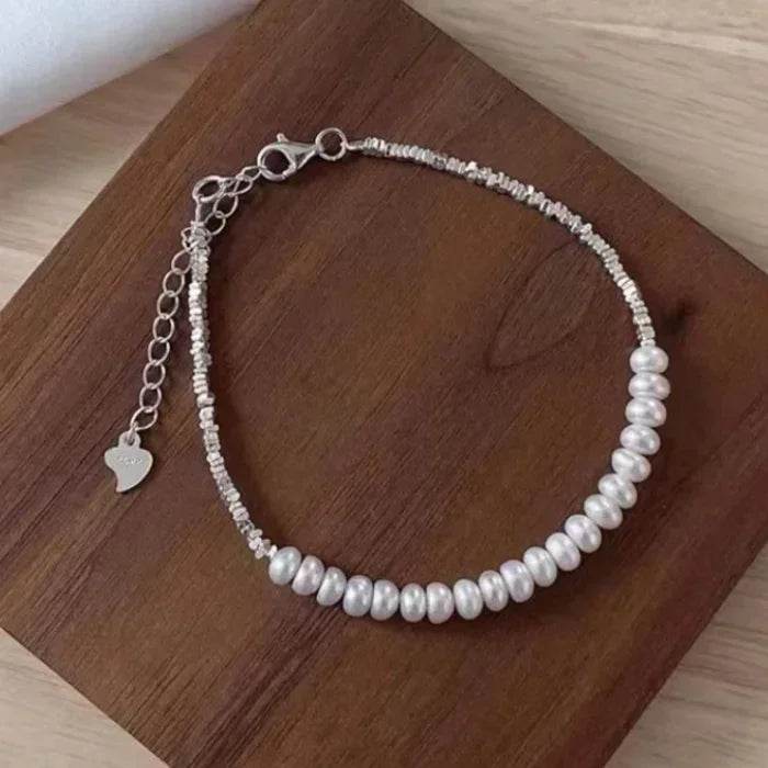 925 Sterling Silver Bracelet Partial Pearls Knots Bracelets for Women Fashion Luxury Design Bead Charm Bracelet Party Jewelry - Imbasat