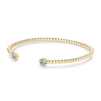 Anziw Solid Bangle Real 925 Silver 5mm 1ctw. D Color Bezel Round Moissanite Bracelet