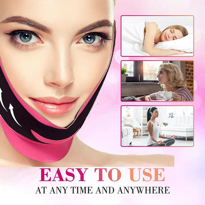 Double chin reducer strap Reusable Face Lifting Belt Elastic Face Slimming Bandage V Line Face Women Facial Anti Wrinkle Strap