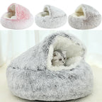 Winter Plush Pet Cat Bed Round