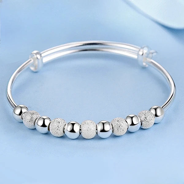 925 Sterling Silver Full-blown Flowers Bracelet For Women Original Texture Adjustable Solid Bracelets Light Luxury Party Jewelry