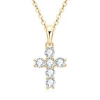 Anziw Classic Charm Cross Pendant Necklace 925 Sterling Silver Moissanite