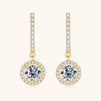 Anziw 2023 Women Hoops 925 Silver Gold Drop Earrings Dangle Moissanite