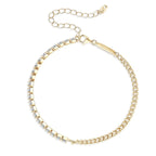 18k Gold Plated Half Tennis Bracelet 2mm 3mm Moissanite Cuban Bracelet