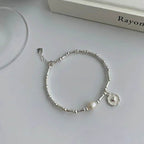 925 Sterling Silver Bracelet Partial Pearls Knots Bracelet for Women Simple Fashion Party Wedding Jewelry Girl Birthday Gifts - Imbasat