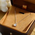 VVS1 Moissanite Pendant Necklace S925 Sterling Silver Plated 18K