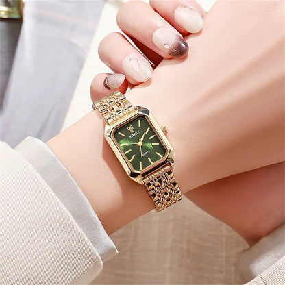 Women's Fashion Square Watches Gold Alloy Strap 2025 Luxury Ladies Quartz Wristwatches Qualities Female Roman Scale Clock