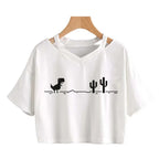 T-Shirt Harajuku Gothic Cropped Graphic Korean Style