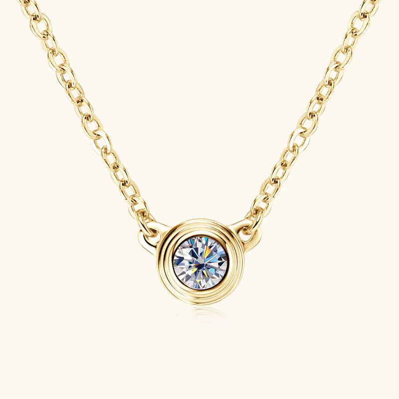 RAPRGOLD 3mm Moissanite Diamond Round Pendant