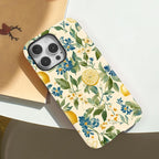 Flower Leaves Lemon iPhone Case Acrylic TPU Magnetic Shockproof