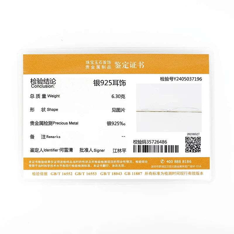 Anziw Korean 4.0mm Moissanite Large Big Hoop Earrings Silver 925