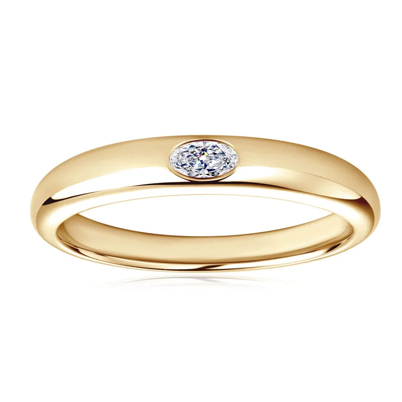 18k Gold Plated Wedding Ring 925 Silver D Color Moissanite