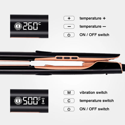 500°F Hair Straightener With Vibration Plasma Hair Flat Irons 260°C Ceramic Coating Plate Professional Salon Styling Tools