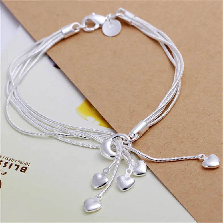 925 Sterling Silver Bracelet Partial Pearls Knots Bracelet for Women Simple Fashion Party Wedding Jewelry Girl Birthday Gifts - Imbasat