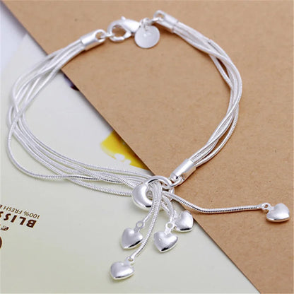 925 Sterling Silver Bracelet Partial Pearls Knots Bracelet for Women Simple Fashion Party Wedding Jewelry Girl Birthday Gifts