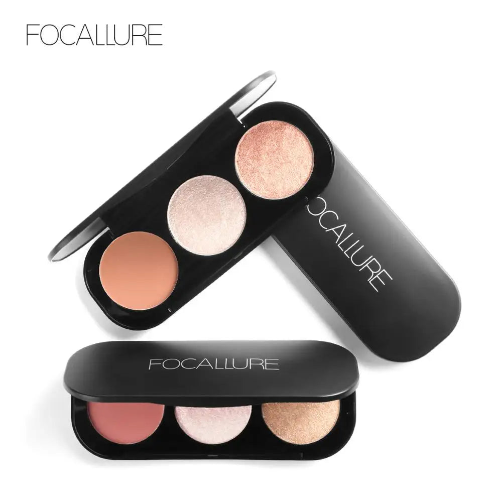 Focallure 3 In 1 Makeup Palette Blush Highlighter Face