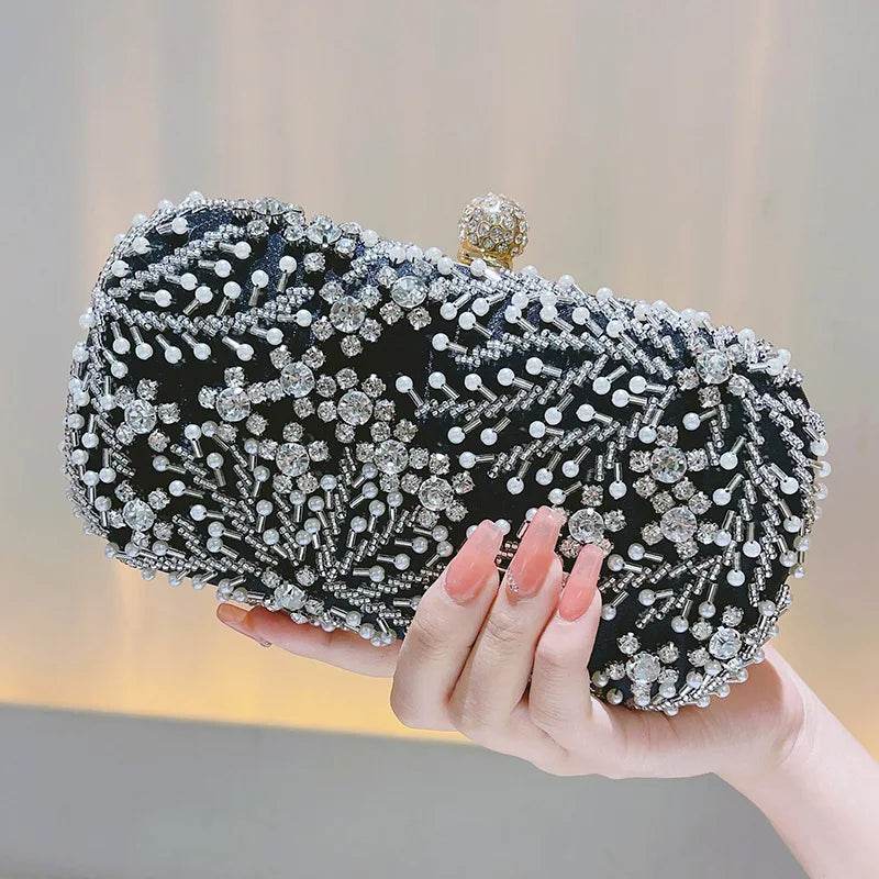 Women Clutch Bag High-class Ladies Coin Purse Niche Party Handbag Dinner Bags Dress Bridesmaid Bag Hand-beaded Pearl Wallet - Imbasat