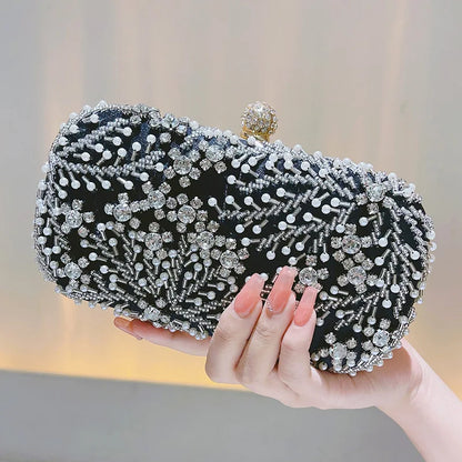 Women Clutch Bag High-class Ladies Coin Purse Niche Party Handbag Dinner Bags Dress Bridesmaid Bag Hand-beaded Pearl Wallet