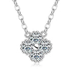 IOGOU 3.0mm D Moissanite Diamond Clover Pendant Necklace 925 Sterling Silver