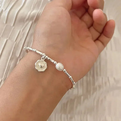 925 Sterling Silver Bracelet Partial Pearls Knots Bracelet for Women Simple Fashion Party Wedding Jewelry Girl Birthday Gifts