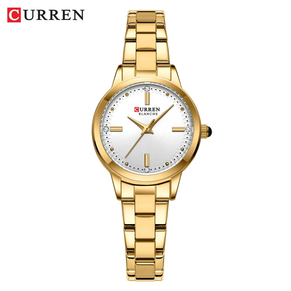 CURREN Original Quartz Watch for Women Fashion Elegant Ladies Watches Stainless Steel Waterproof Women's Wristwatch