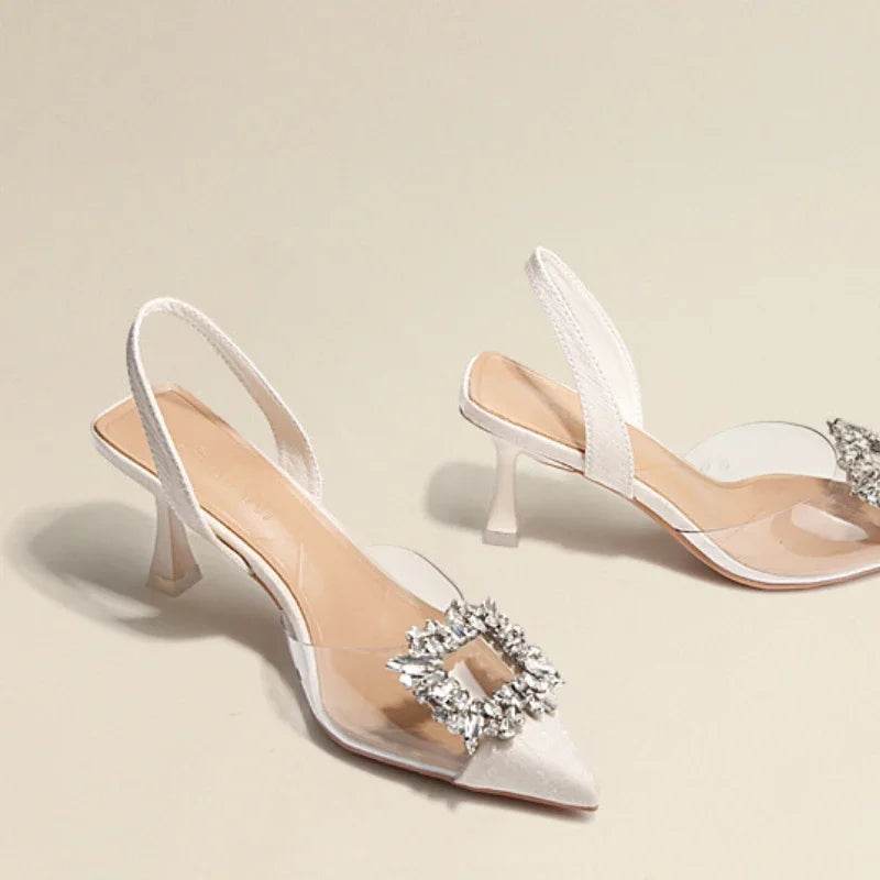 Summer New Women Shoes Transparent Slim Heel Toe Sandals Fashion Pointed High Heel Single Shoes for Women Zapatos De Mujer - Imbasat