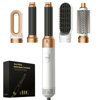 Super Air Hair Styler 5In1 High-Speed Curling Iron Hot Air Comb Set Hair Straightening Brush Dryer Wrap Auto Curling Hair Dryer