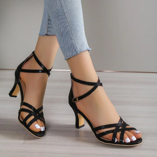 Design Women's Sandals 2024 High Quality Summer New Ladies High Heels Stylish Open Toe Fish Mouth Sandals Sandalias De Mujer - Imbasat