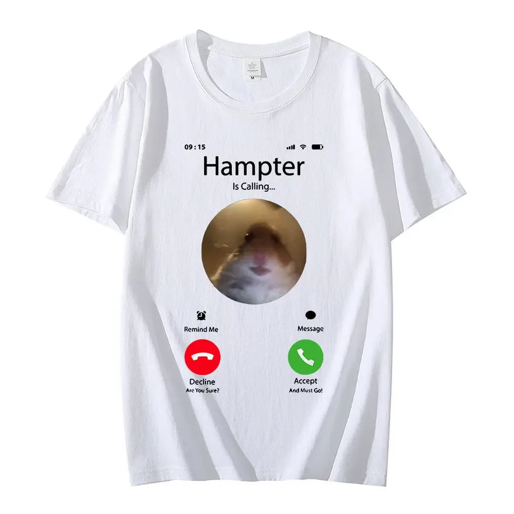 90s Dank Meme Hamster Staring Front Camera Hampter Calling Tee