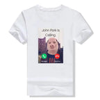 John Pork Is Calling Answer Call Phone T-Shirt Humor Short Sleeve