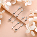 Anziw Long Chain Tassel Earring Moissanite Drop Station Piercing Earrings 925 Sterling Silver