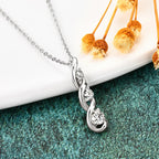 3 Stone Infinity Pendant Necklace 925 Sterling Silver