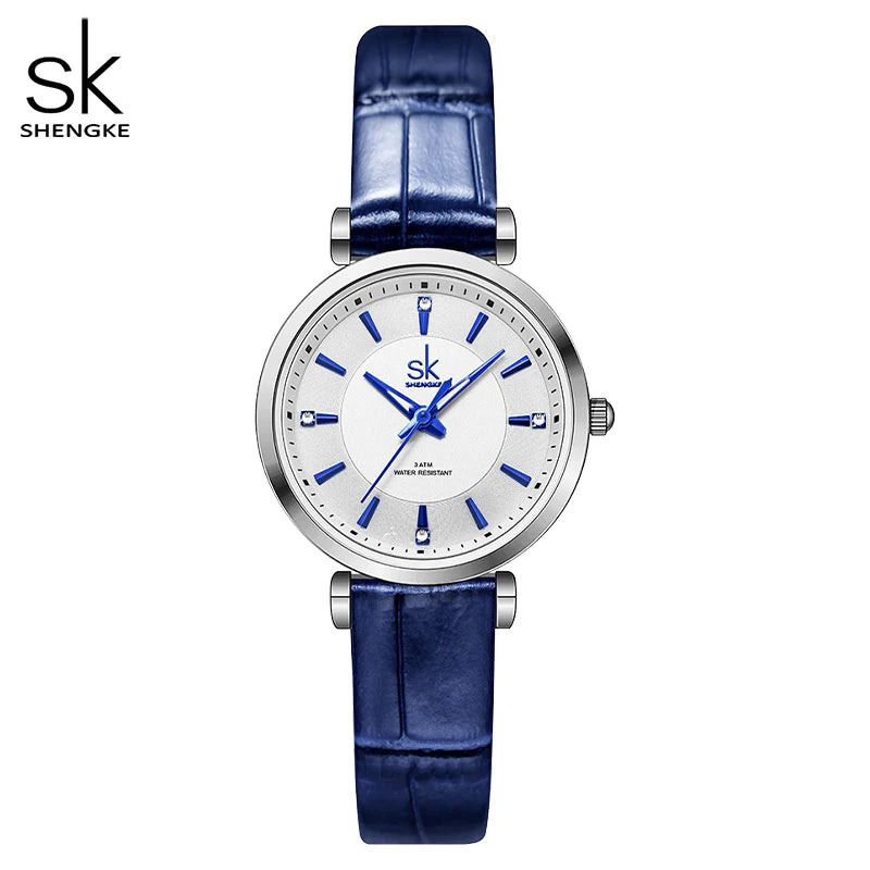 Relogio Feminino Shengke sk Fashion Women Watches Rose Golden Stainless Steel Woman's Quartz Wristwatches Ladies Colorful Clock